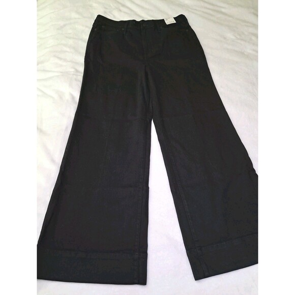 J. Crew Denim Trouser In 1996 Semi-Stretch Black Wide Leg CC557 $158 Size 30 NWT - Picture 8 of 12